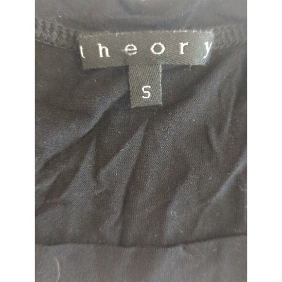 Theory Black Long Sleeve Semi Sheer Crew Neck Top Womens Small - Picture 6 of 7